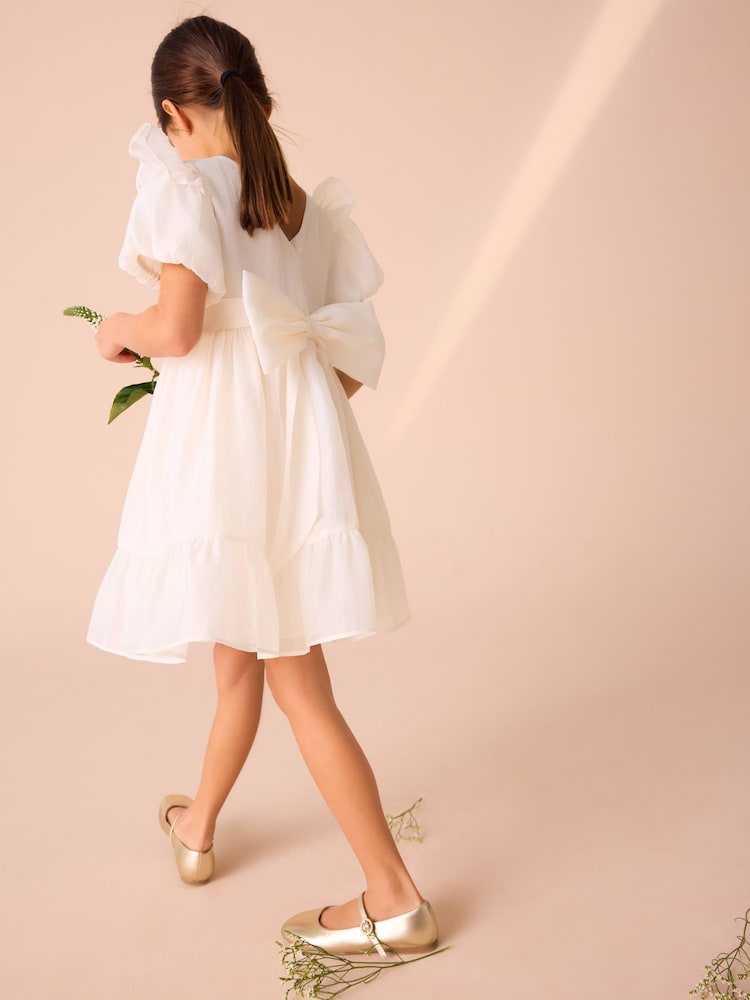 Laura Ashley Ivory Bow Back Flower Girl Dress - Image 2 of 9