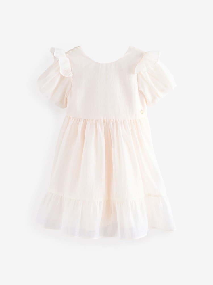 أبيض عاجي - فستان للبنات بفيونكة من الخلف وطبعة زهور من Laura Ashley - Image 5 of 9