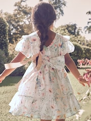 Laura Ashley Alford Meadow Floral Bow Back Flower Girl Dress - Image 2 of 9
