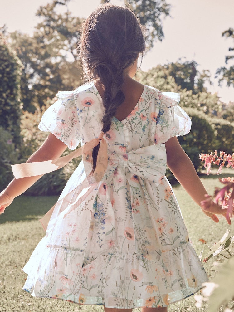 Laura Ashley Alford Meadow Floral Bow Back Flower Girl Dress - Image 2 of 9