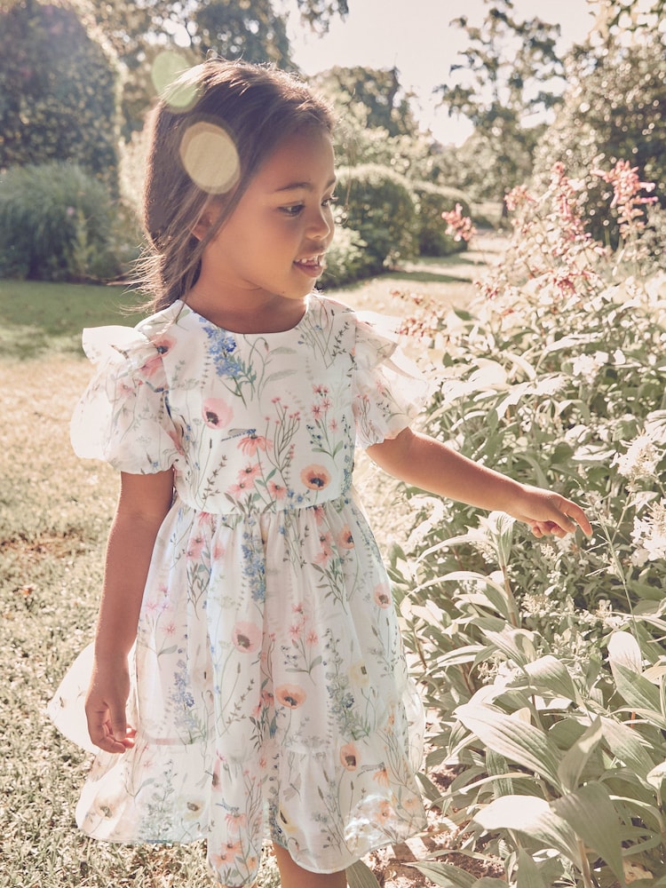 طبعة زهور Alford Meadow - فستان للبنات بفيونكة من الخلف وطبعة زهور من Laura Ashley - Image 4 of 9