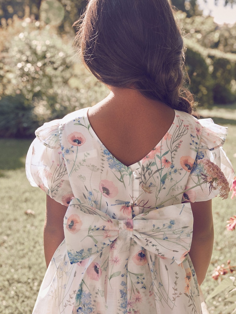 طبعة زهور Alford Meadow - فستان للبنات بفيونكة من الخلف وطبعة زهور من Laura Ashley - Image 5 of 9