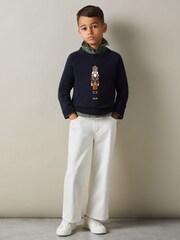 Reiss Navy Bowden 3-9 yrs Intarsia Knit Nutcracker Jumper - Image 1 of 4