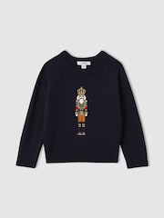 Reiss Navy Bowden 9-13 yrs Intarsia Knit Nutcracker Jumper - Image 2 of 4