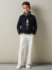 Reiss Navy Bowden 9-13 yrs Intarsia Knit Nutcracker Jumper - Image 3 of 4