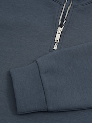 Reiss Dark Diesel Blue Ethan 9-13 yrs Interlock-Jersey Half-Zip Sweatshirt - Image 3 of 3