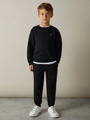 Reiss Black Avery 3-9 yrs Cotton-Blend Sweatshirt and Joggers Set - Image 1 of 4