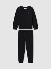 Reiss Black Avery 3-9 yrs Cotton-Blend Sweatshirt and Joggers Set - Image 2 of 4