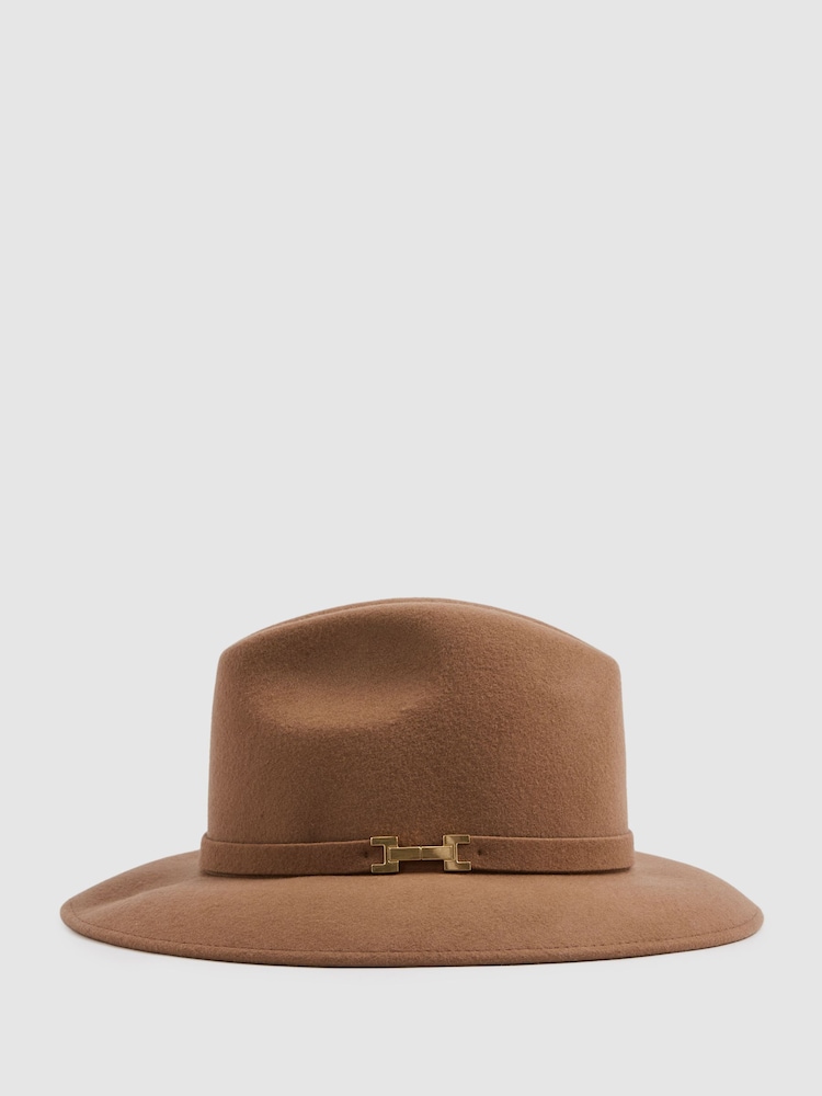 Reiss Camel Holly Wool Fedora - Image 1 of 4