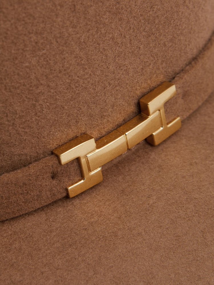 Reiss Camel Holly Wool Fedora - Image 4 of 4