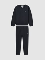 Reiss Navy Avery 3-9 yrs Cotton-Blend Sweatshirt and Joggers Set - Image 2 of 4
