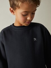 Reiss Navy Avery 3-9 yrs Cotton-Blend Sweatshirt and Joggers Set - Image 3 of 4