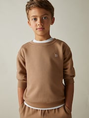 Reiss Camel Avery 9-13 yrs Cotton-Blend Sweatshirt and Joggers Set - Image 1 of 4