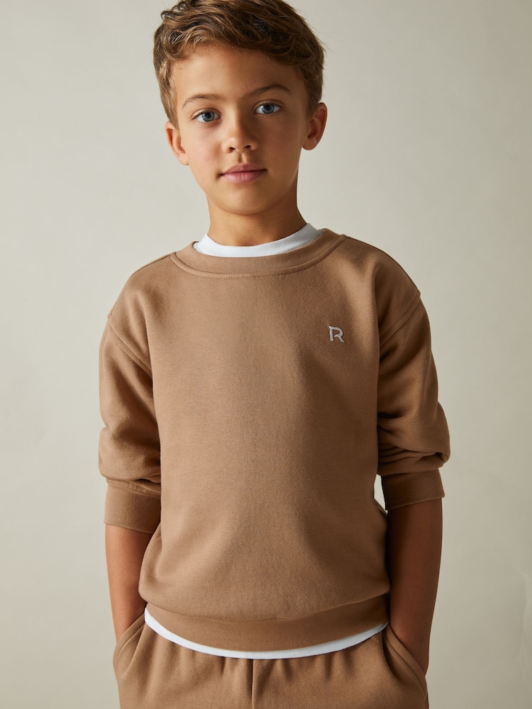 Reiss Camel Avery 9-13 yrs Cotton-Blend Sweatshirt and Joggers Set - Image 1 of 4 Reiss Camel Avery 9-13 yrs Cotton-Blend Sweatshirt and Joggers Set - Image 1 of 4