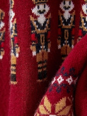 Reiss Red Carthew 3-9 yrs Nutcracker Intarsia Jumper with Wool and Alpaca - Image 4 of 4
