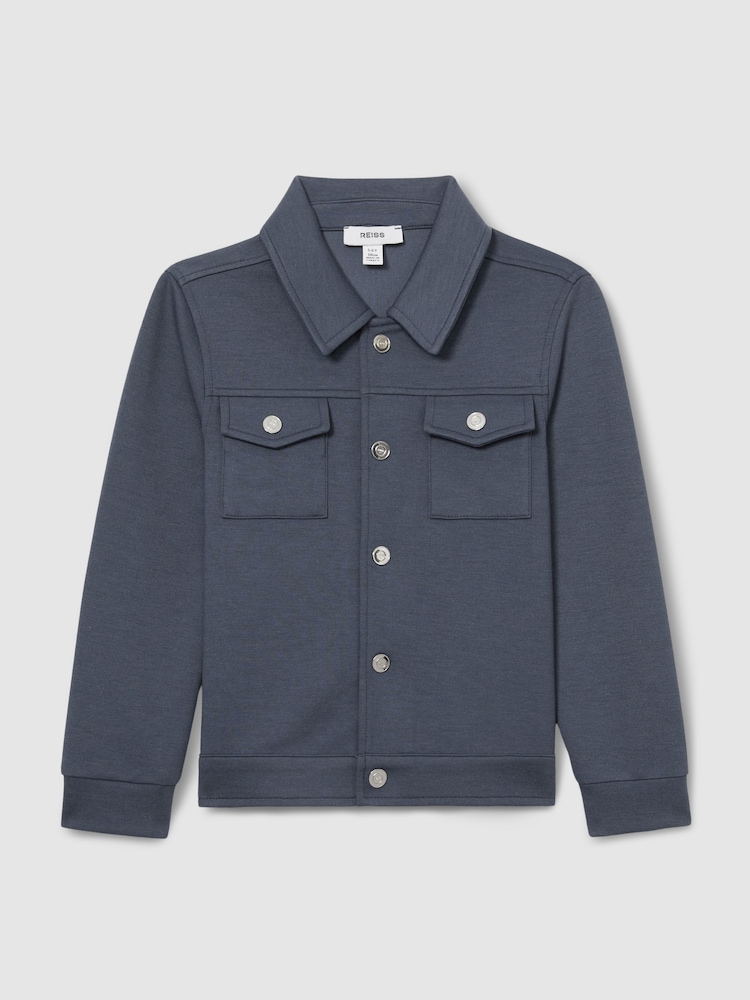 Reiss Jerry Interlock Jersey Overshirt - Imagen 2 de 4