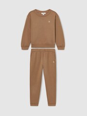 Reiss Camel Avery 3-9 yrs Cotton-Blend Sweatshirt and Joggers Set - Image 2 of 4