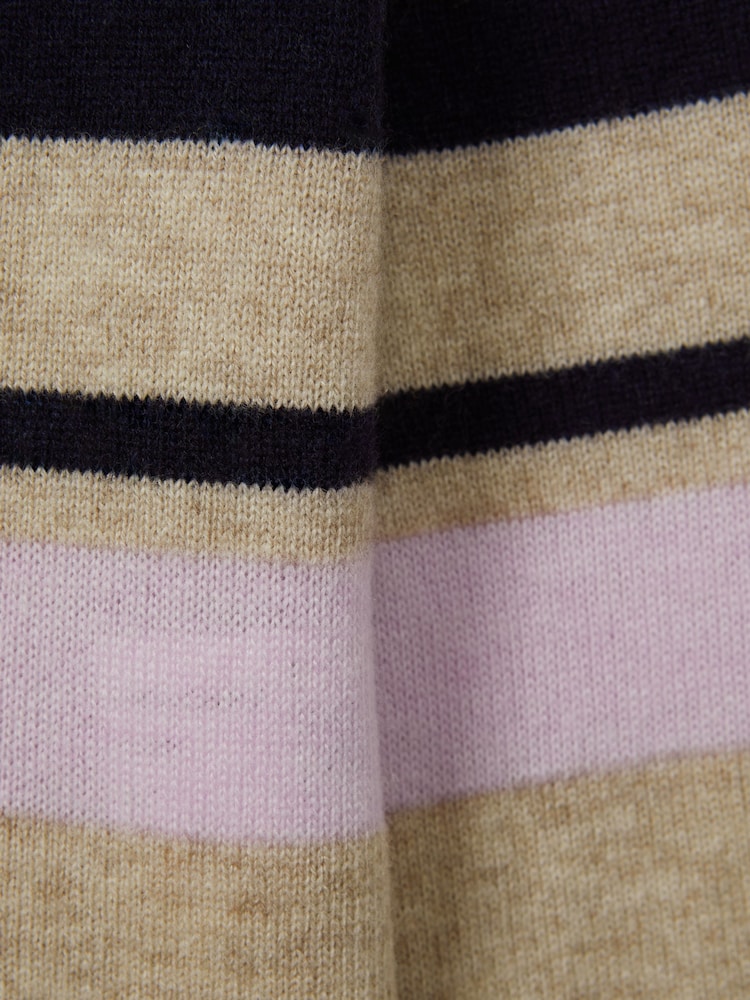 Reiss Navy Audrey 4-9 yrs Wool Blend Striped Crew Neck Jumper - Image 4 of 4