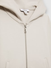 Reiss Cement Harrison 9-13 yrs Zipped Interlock-Jersey Hoodie - Image 3 of 4