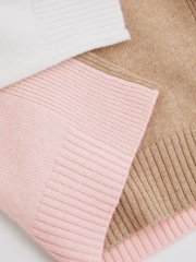 Reiss Camel Audrey 4-9 yrs Wool Blend Striped Crew Neck Jumper - Image 4 of 4