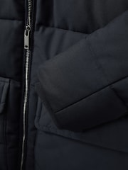 Reiss Navy Rigel 3-9 yrs Hooded Twill and Shell Puffer Jacket - Image 4 of 4