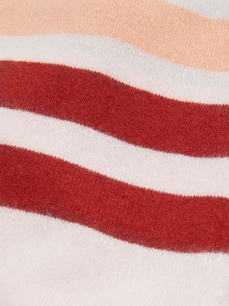 Reiss Pink Audrey 4-9 yrs Wool Blend Striped Crew Neck Jumper - Image 4 of 4
