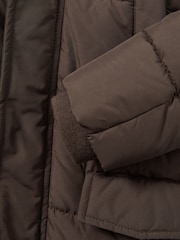 Reiss Chocolate Brown Carston 3-9 yrs Patch-Pocket Quilted Puffer Jacket - Image 4 of 4