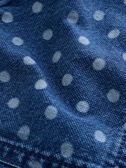 Dark Blue Polka Dot Pull-On Utility Denim Shorts - Image 7 of 7