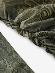 Imprimé foulard vert - Manches longues Mesh Ruched Top - Image 7 of 7