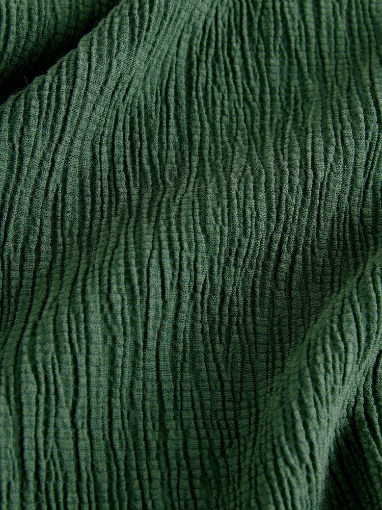 Green Raglan Short Sleeve Textured Top - Image 7 of 7