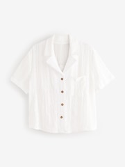 White Broderie Short Sleeve Holiday Shirt - Image 5 of 7