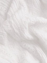 White Broderie Short Sleeve Holiday Shirt - Image 6 of 7