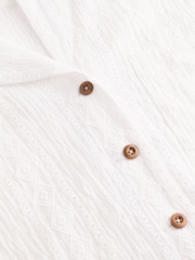 White Broderie Short Sleeve Holiday Shirt - Image 7 of 7