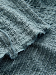 Blue Mixed Mesh Seam Detail Long Sleeve Top - Image 7 of 7