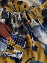 Blue Floral Print Scoop Neck Long Sleeve Blouse - Image 8 of 8