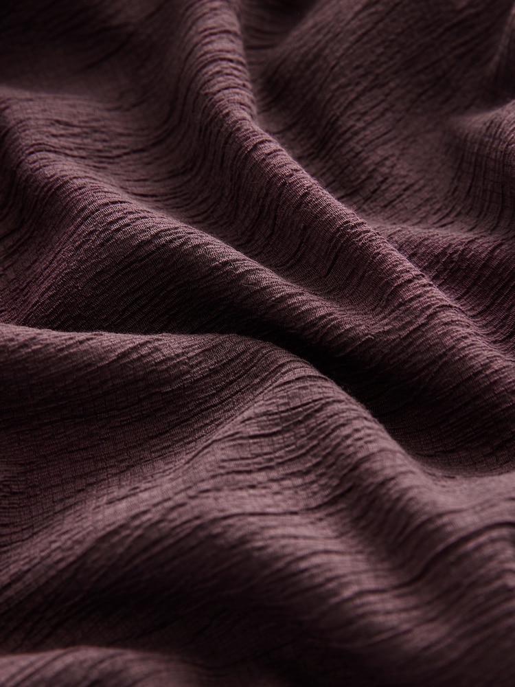Burgundy Red Scoop Neck Long Sleeve Blouse - Image 8 of 8
