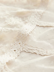 Cream Sheer Lace High Neck Blouse - Image 6 of 6