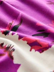 Pink Floral Print Tile Long Sleeve Ruched Detail Blouse - Image 8 of 8