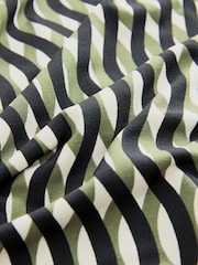 Green Geo Print Long Sleeve Ruched Detail Blouse - Image 7 of 7