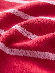 Pink/Red Stripe Long Sleeve Knitted Henley Top - Image 7 of 7