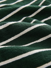 Green/Ecru Stripe Toweling Button Through 100% Cotton Waistcoat - Image 8 of 9