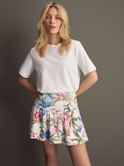 Floral Jersey Bubble Hem Mini Skirt - Image 1 of 7