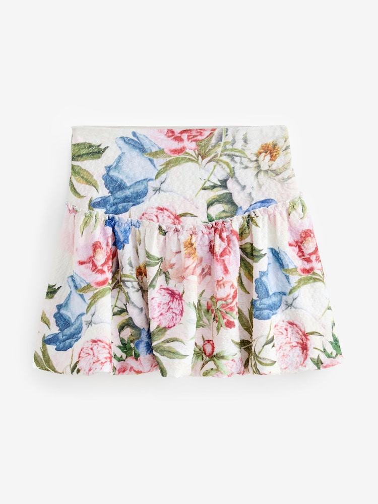 Floral Jersey Bubble Hem Mini Skirt - Image 5 of 7