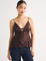 Abercrombie & Fitch Brown Bra-Free Bella Cami Top - Image 1 of 8
