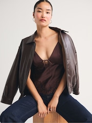 Abercrombie & Fitch Brown Bra-Free Bella Cami Top - Image 4 of 8