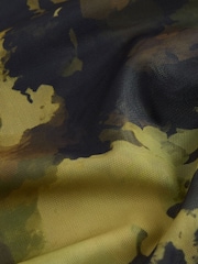 Green Camouflage Long Sleeve Ruched Side Mesh Top - Image 8 of 8