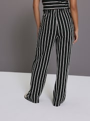 Vert/Ecru - 100% Coton Pantalon d'essuyage rayé à jambes larges - Image 4 of 7