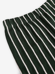 Vert/Ecru - 100% Coton Pantalon d'essuyage rayé à jambes larges - Image 6 of 7