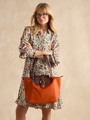Joules Edie Orange Shopper Bag - Image 4 of 8