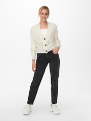 Белый - ONLY Button Down Ribbed Knitted Cardigan - Изображение 4 из 8